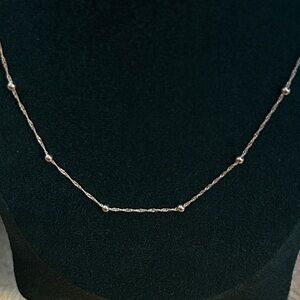 925 Sterling Silver Beaded twisted layering Necklace 20 inch